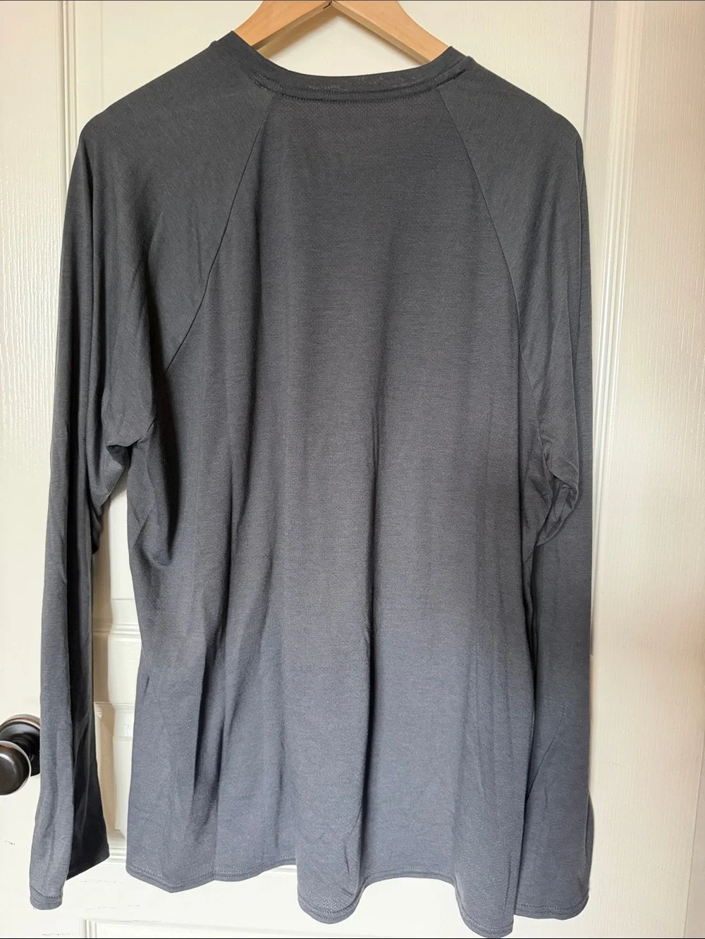 Jordan Gray Long-Sleeve Performance Tee with White Jumpman